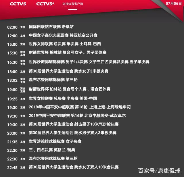 CCTV5今日节目单(今晚女排今日直播cctv5直播)