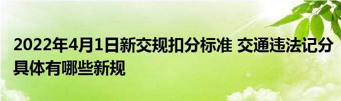 2022年4月1日新交规(2022年4月1日新交规降级)